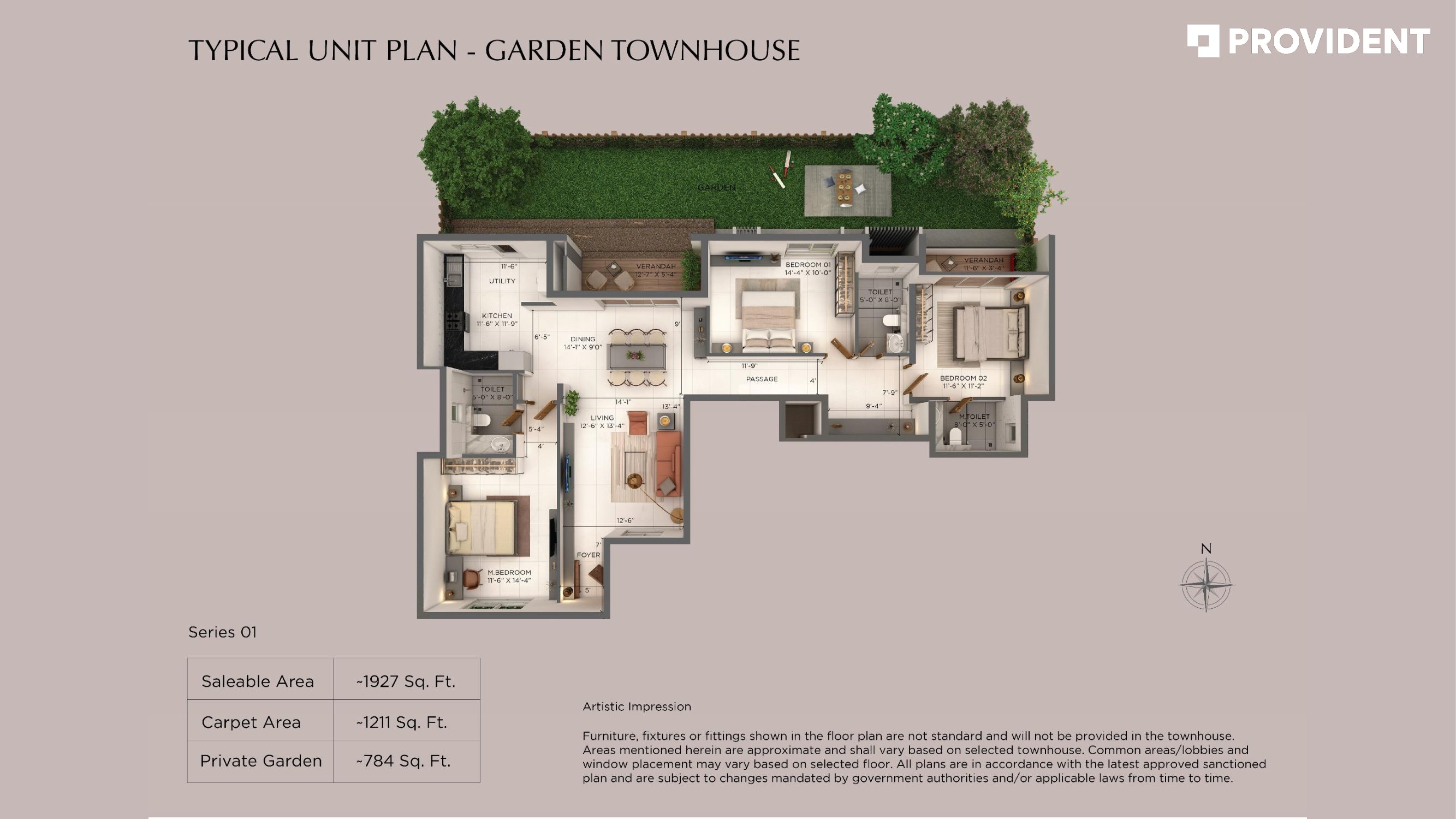 Provident Deansgate 3 BHK Floor Plan