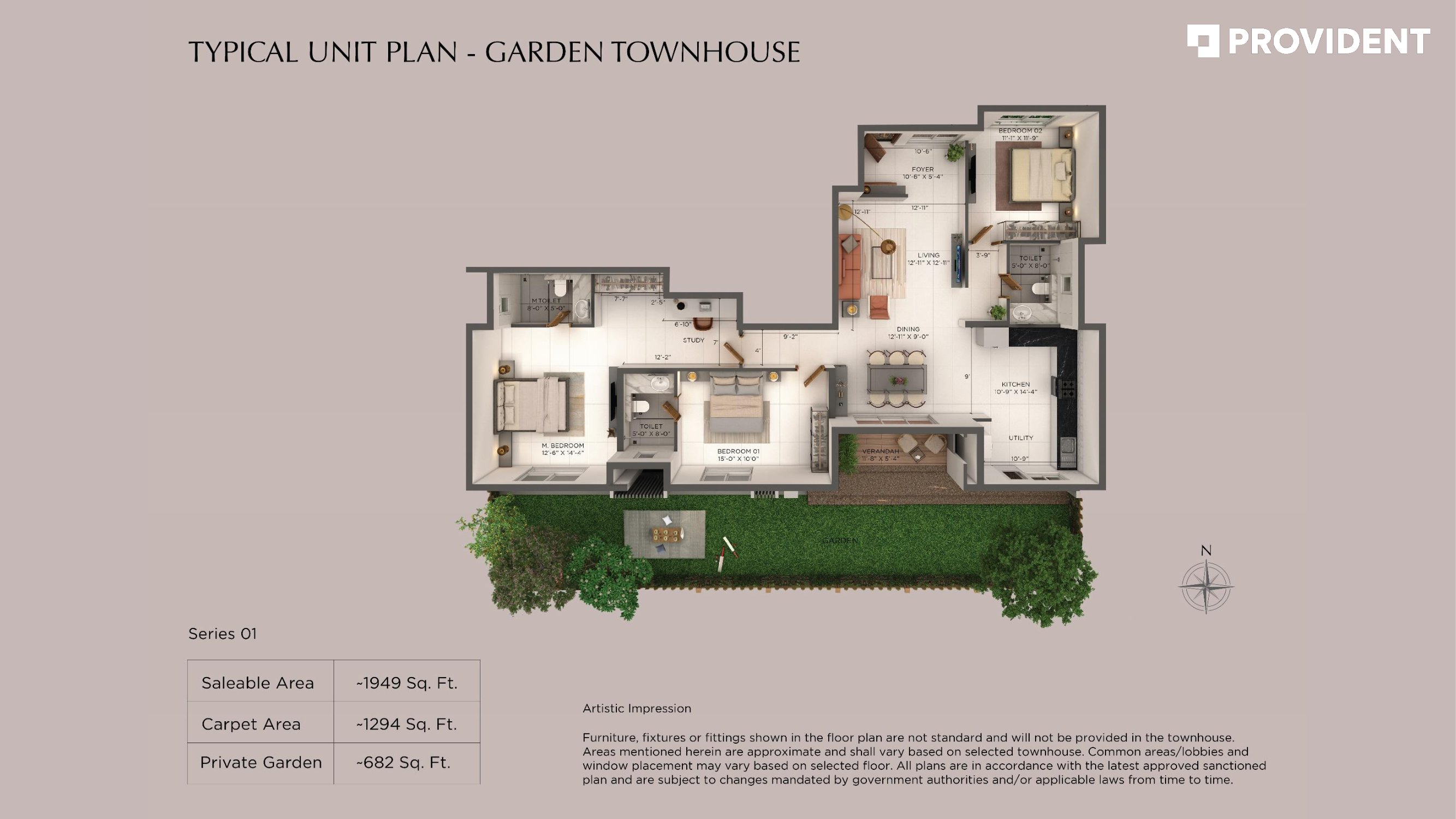 Provident Deansgate 3 BHK Floor Plan