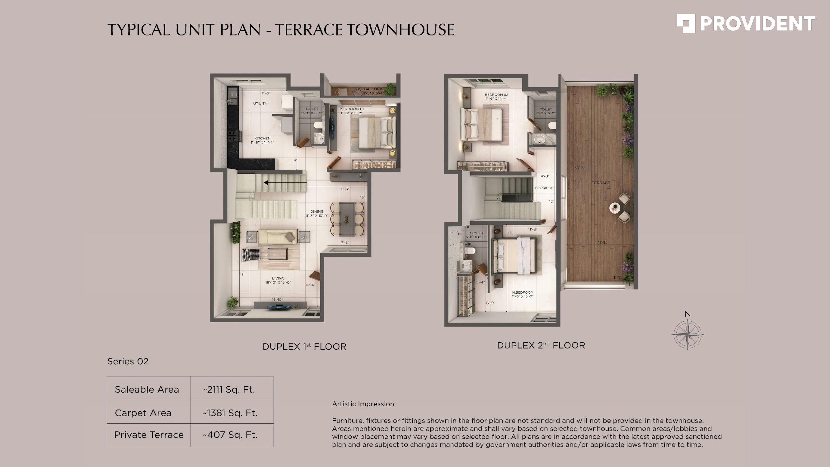 Provident Deansgate 3 BHK Floor Plan