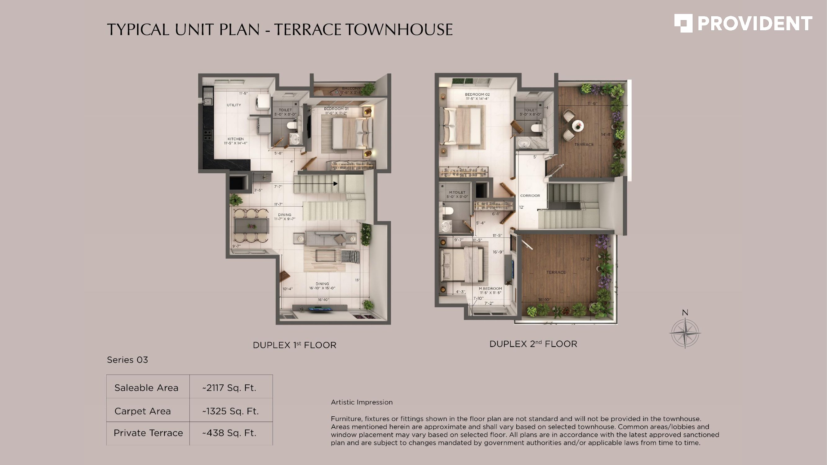 Provident Deansgate 3 BHK Floor Plan